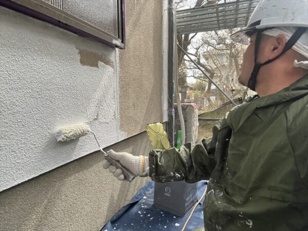 宗像市日の里I様邸外壁下塗り中塗り7日目